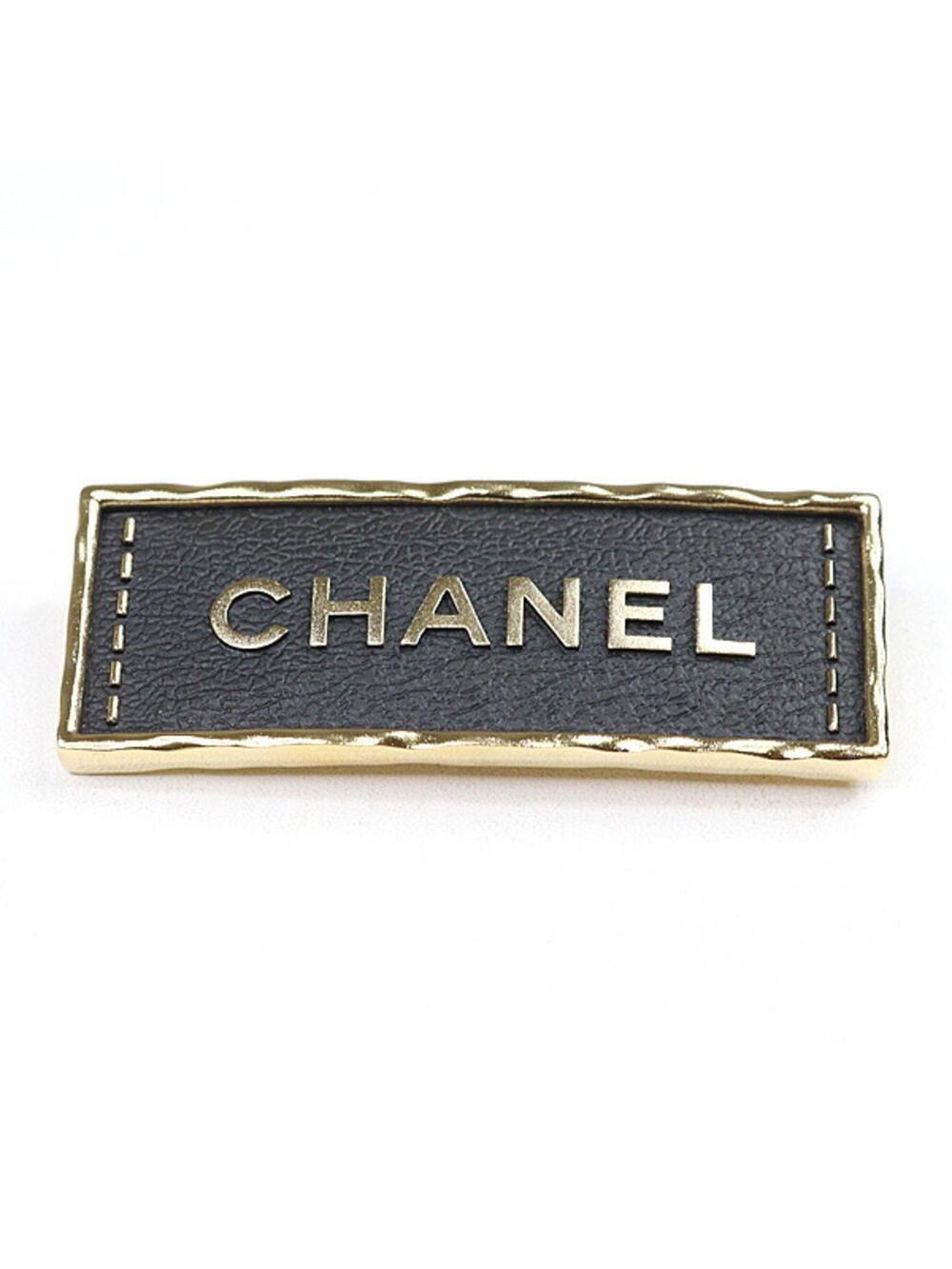 Chanel Brooch Leather And Metal Black #215637C96B